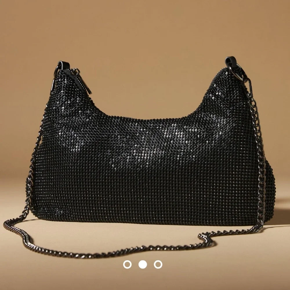Anthropologie Crescent Rhinestone Bag - Picture 7 of 8